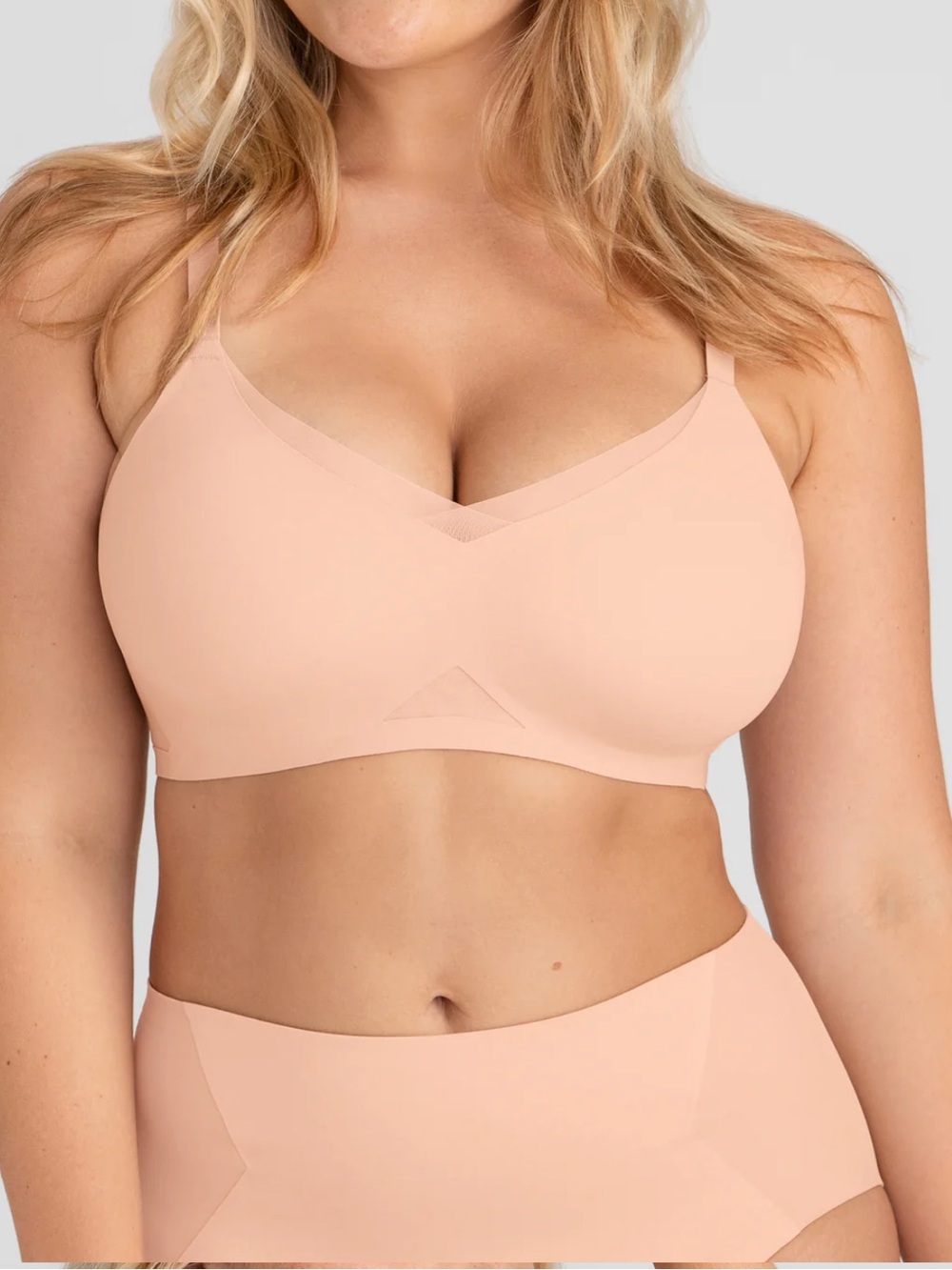 NWT Honeylove Crossover Seamless Nude/blush Wireless Bra 1X 40 C/D